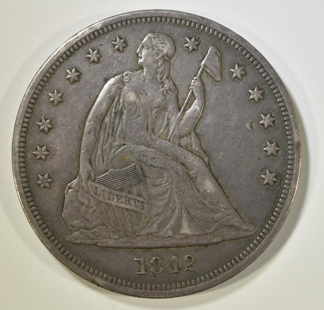 1842 SEATED LIBERTY DOLLAR XF (1 of 2)