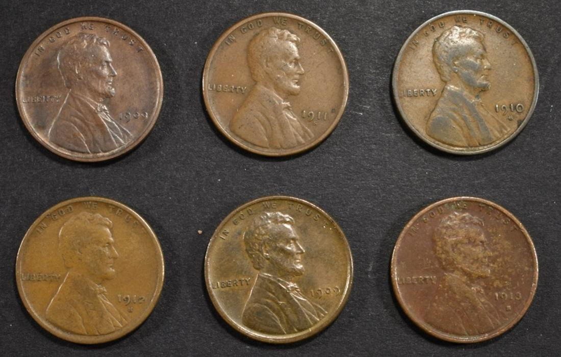 LOT OF 6 KEY DATE LINCOLN CENTS: (1 of 2)
