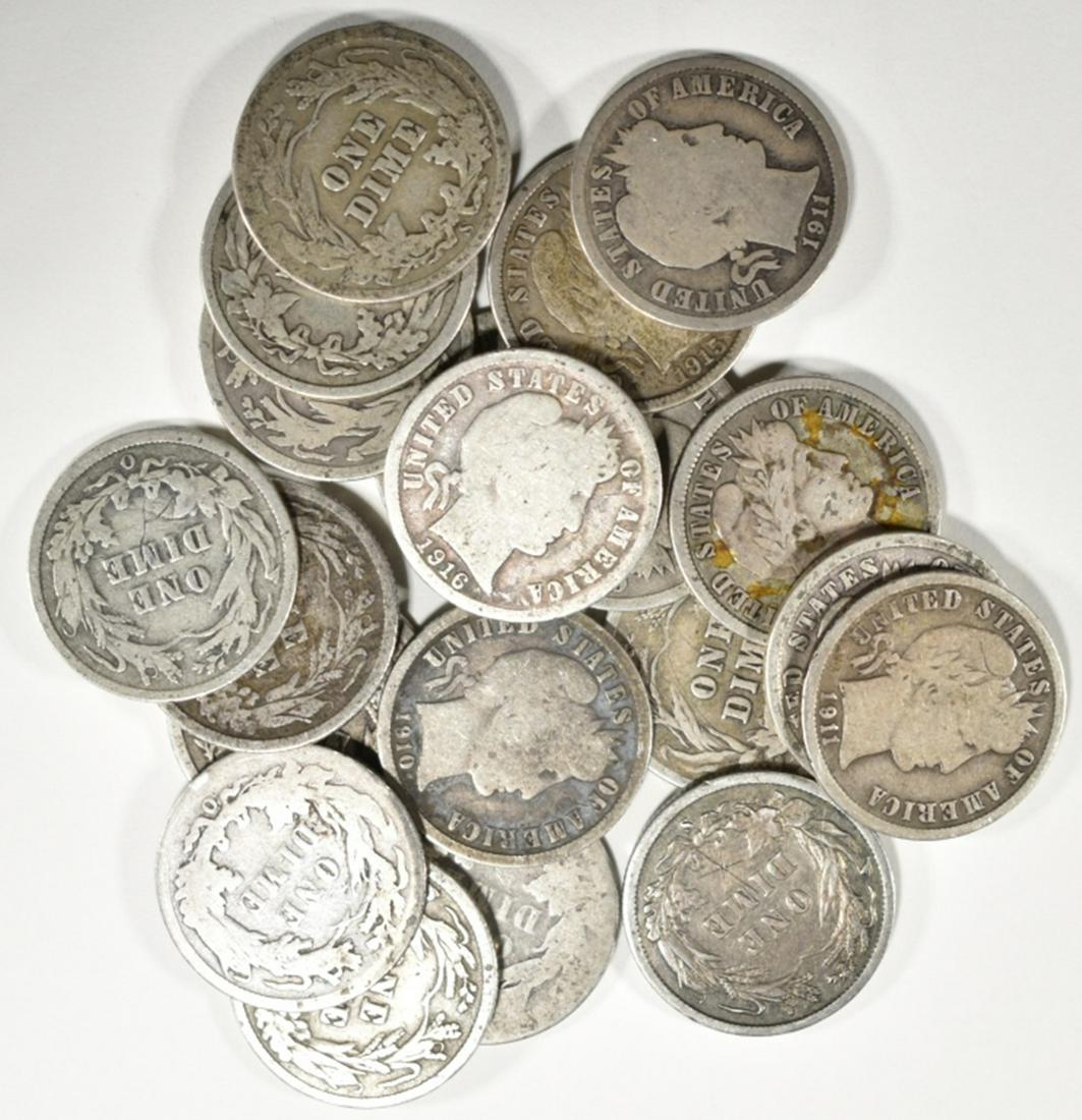 LOT OF 20 MIXED SILVER DIMES (1 of 2)