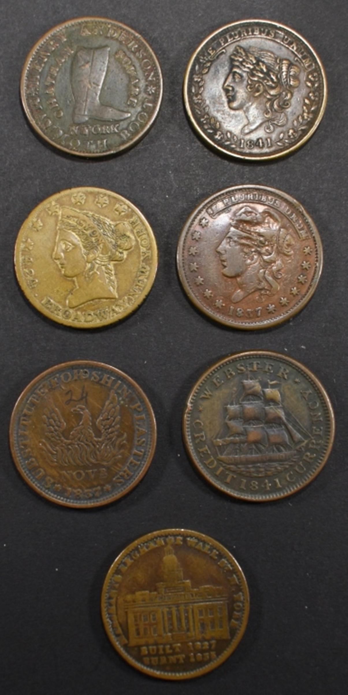 LOT OF 7 HARD TIMES TOKENS: (1 of 2)
