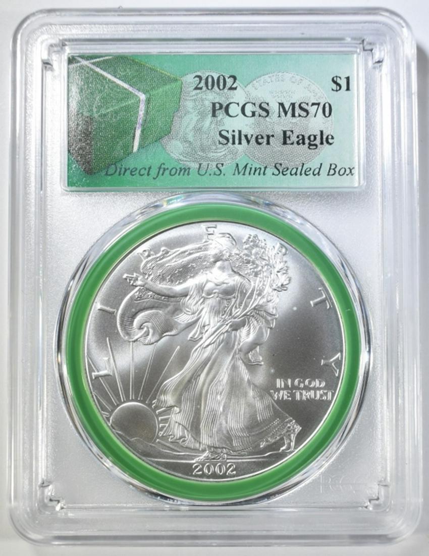 2002 SILVER EAGLE PCGS MS70 MONSTER BOX LABEL (1 of 4)