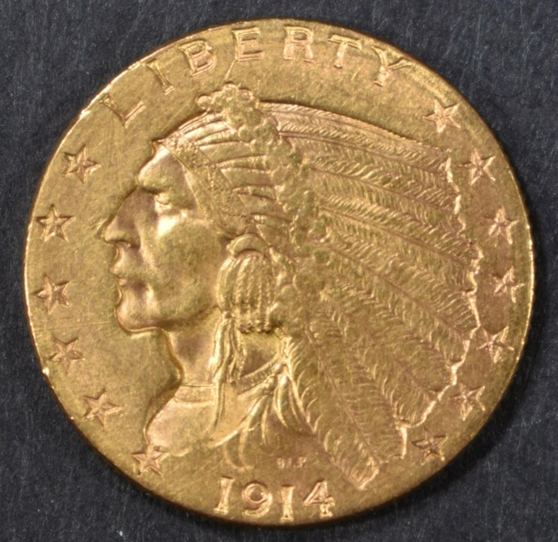 1914-D GOLD $2.5 INDIAN  CH BU NEAR GEM (1 of 2)