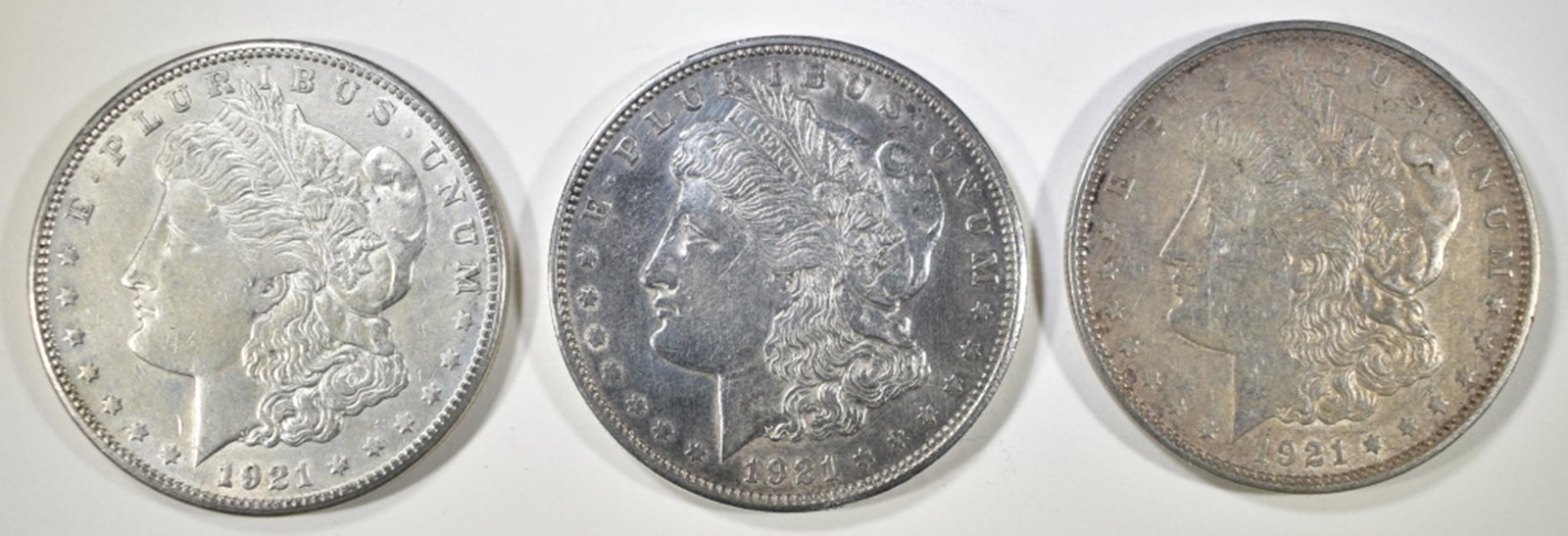 1921-S & (2) 1921-D CIRC MORGAN DOLLARS (1 of 2)