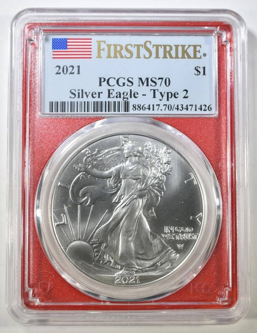 2021 TYPE 2 AMERICAN SILVER EAGLE  PCGS MS-70 (1 of 4)