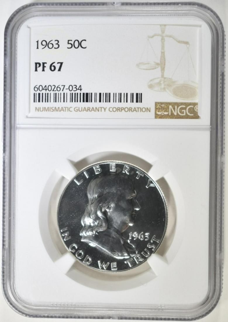 1963 FRANKLIN HALF DOLLAR NGC PF-67 (1 of 4)