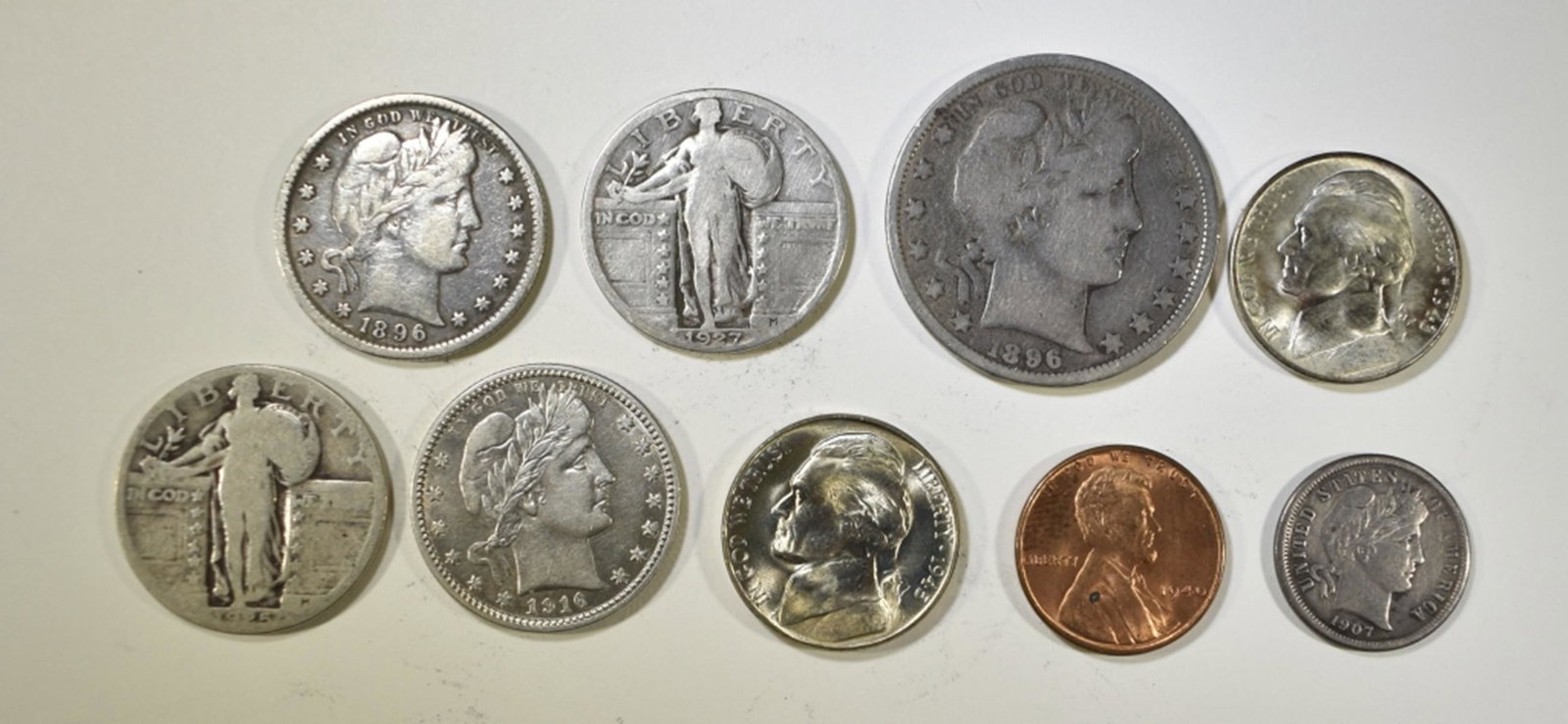 LOT OF 9 MIXED TYPE COINS: (1 of 2)