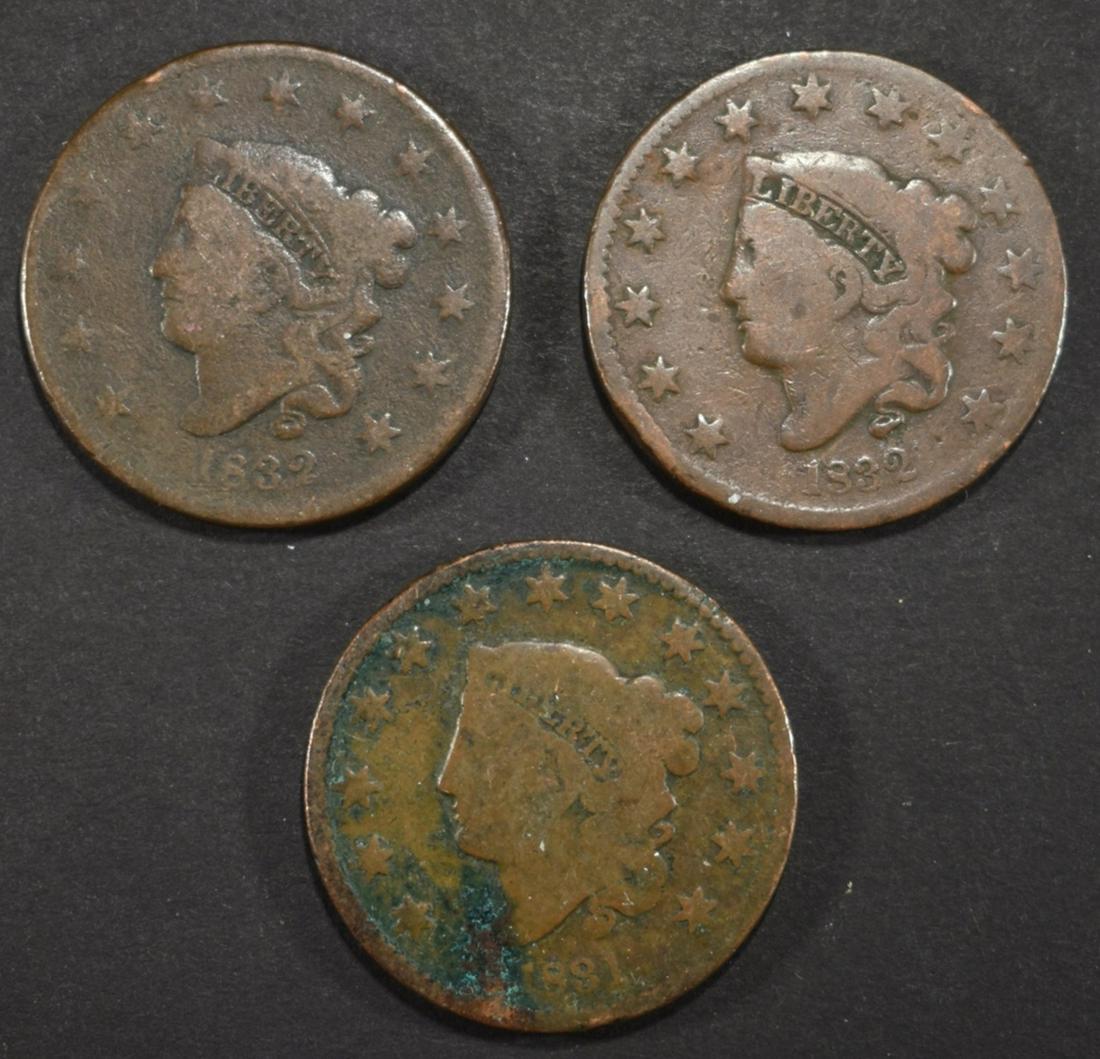 1831 GOOD, (2) 1832 VG LARGE CENTS (1 of 2)