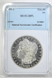 1886-S MORGAN DOLLAR NNC GEM BU DMPL