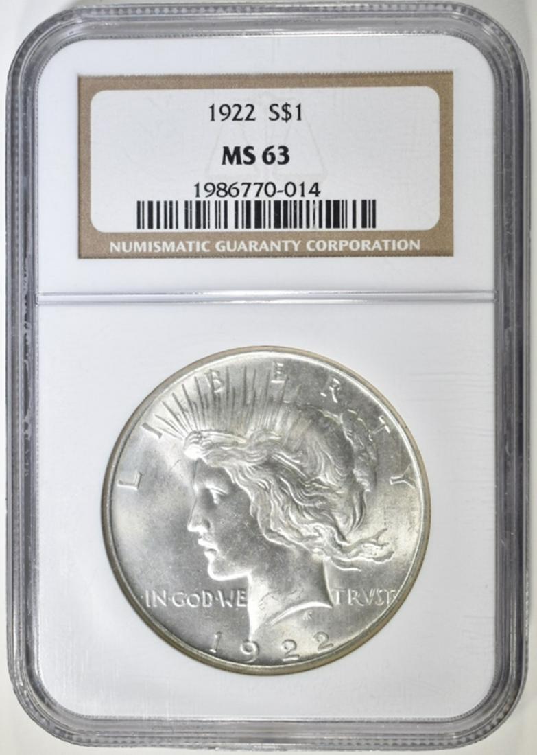 1922 PEACE DOLLAR NGC MS 63 (1 of 4)
