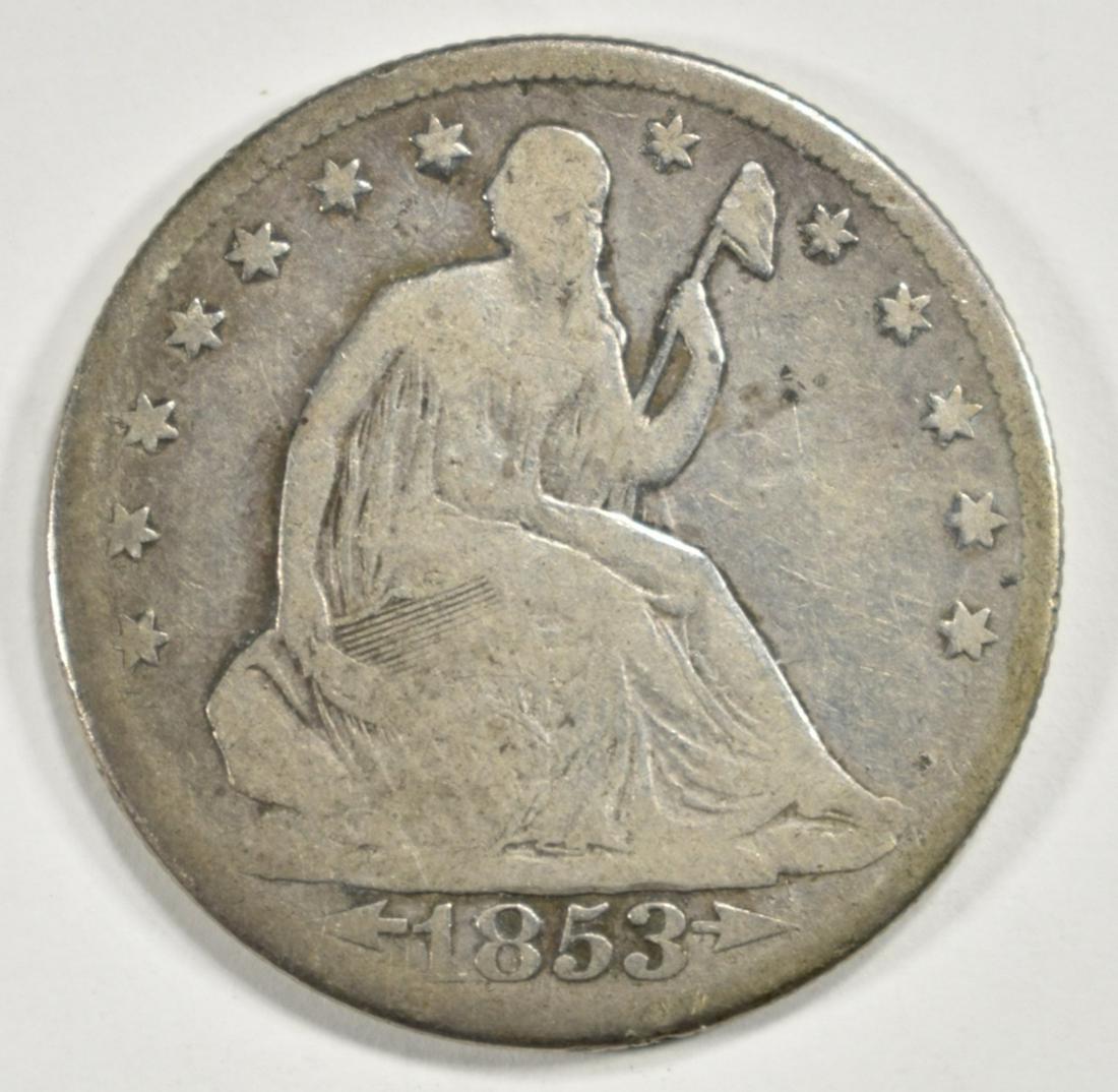 1853-O SEATED LIBERTY HALF DOLLAR  GOOD (1 of 2)