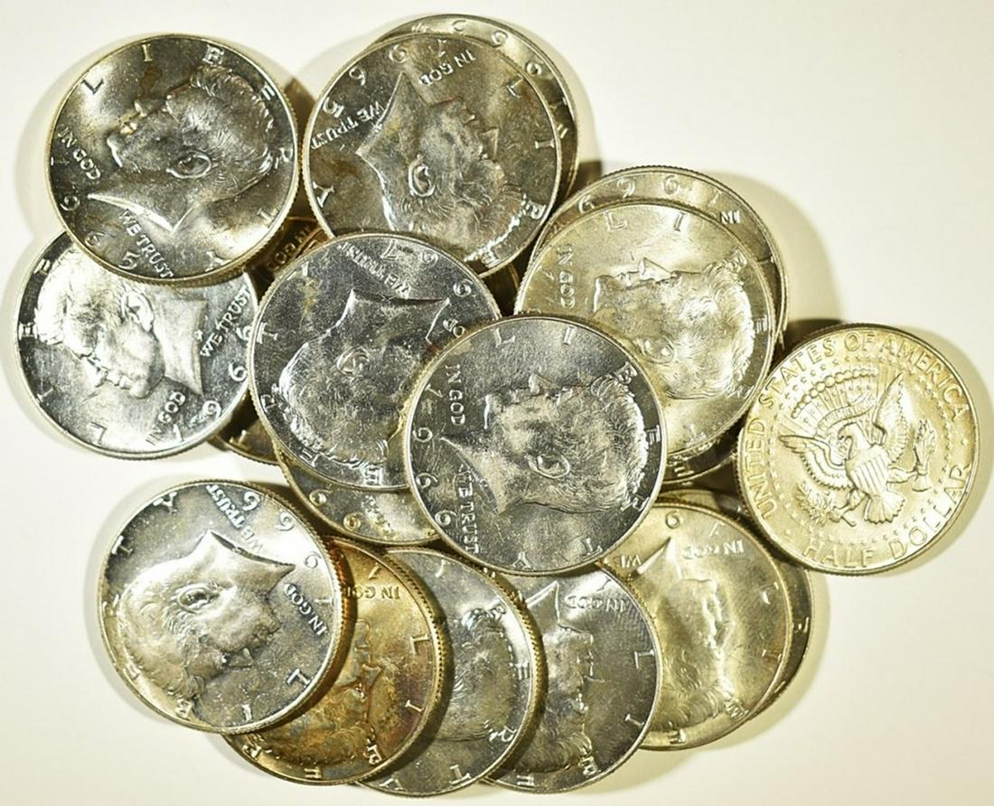 20-MIXED DATE 40% SILVER KENNEDY HALF DOLLARS (1 of 3)