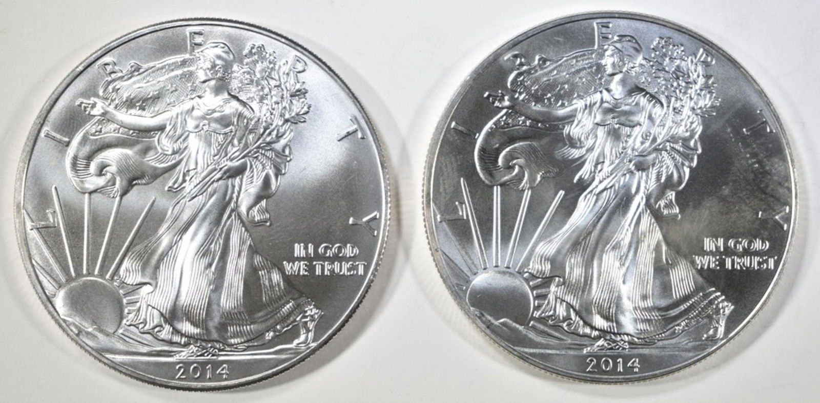 (2)  2014 AMERICAN SILVER EAGLES BU (1 of 2)