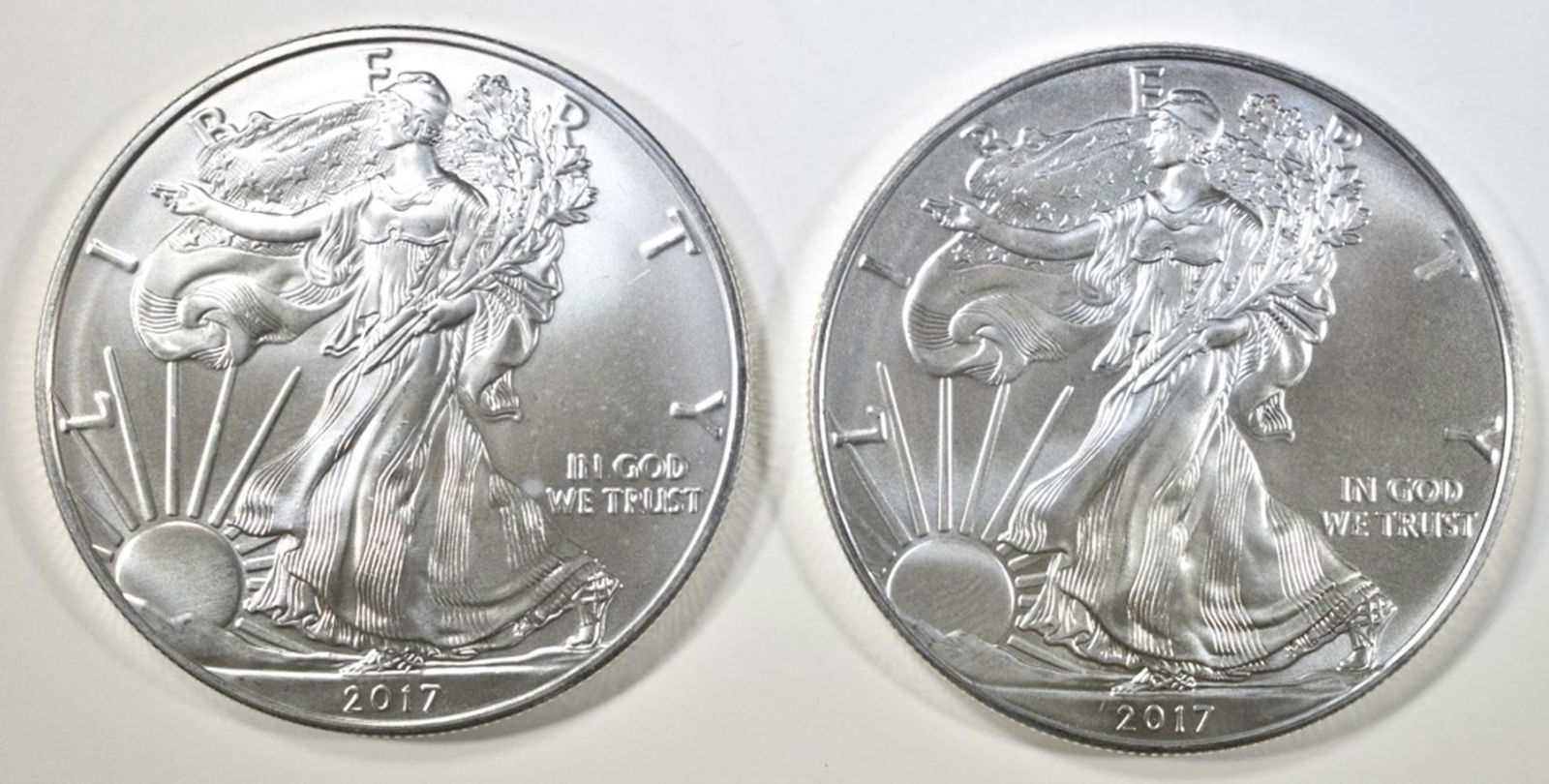 (2) 2017 AMERICAN SILVER EAGLES BU (1 of 2)