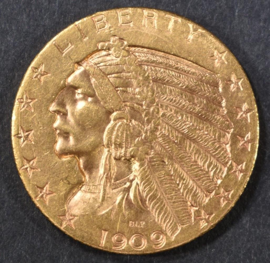 1909-D GOLD $5 INDIAN  CH/GEM BU (1 of 2)