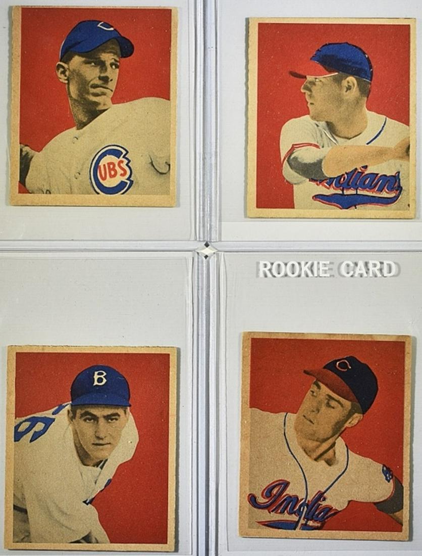 1949 BOWMAN #43, #57,#61,#63  BASEBALL CARDS (1 of 2)