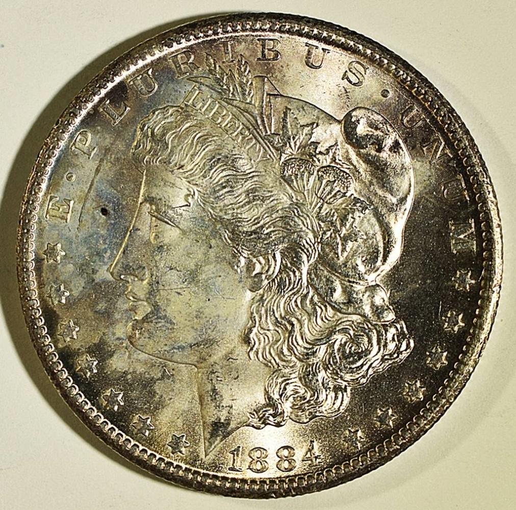 1884-CC MORGAN DOLLAR  AU BU (1 of 2)