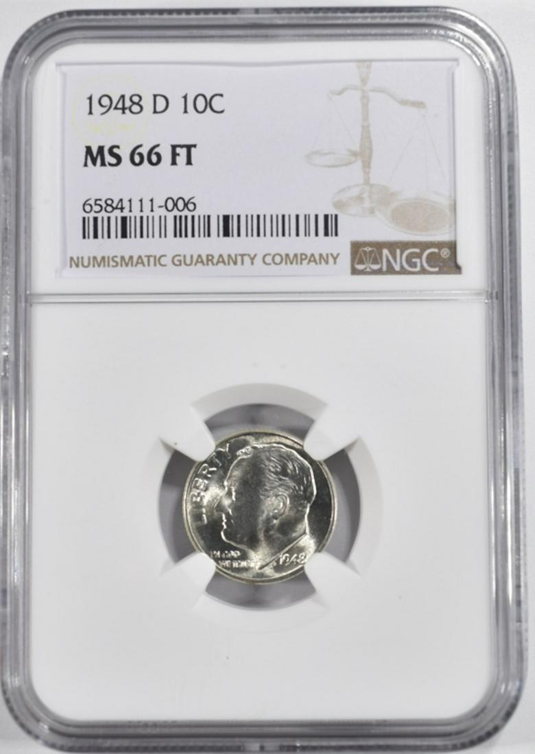 1948D ROOSEVELT DIME NGC MS66FT (1 of 4)
