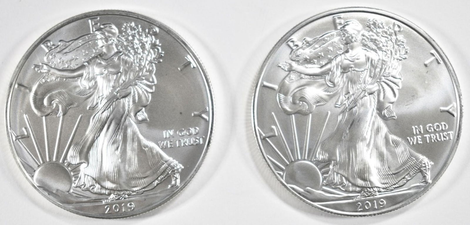 (2) 2019 AMERICAN SILVER EAGLES BU (1 of 2)