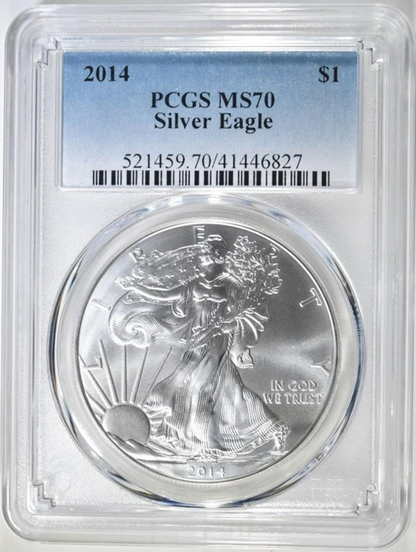 2014 AMERICAN SILVER EAGLE PCGS MS70 (1 of 4)