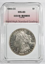 1893-CC MORGAN DOLLAR, WHSG CH BU