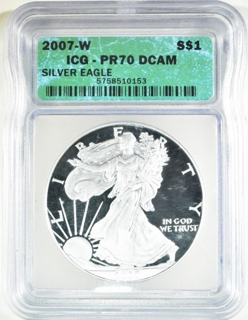 2007 W AMERICAN SILVER EAGLE  ICG PR70 DCAM (1 of 4)