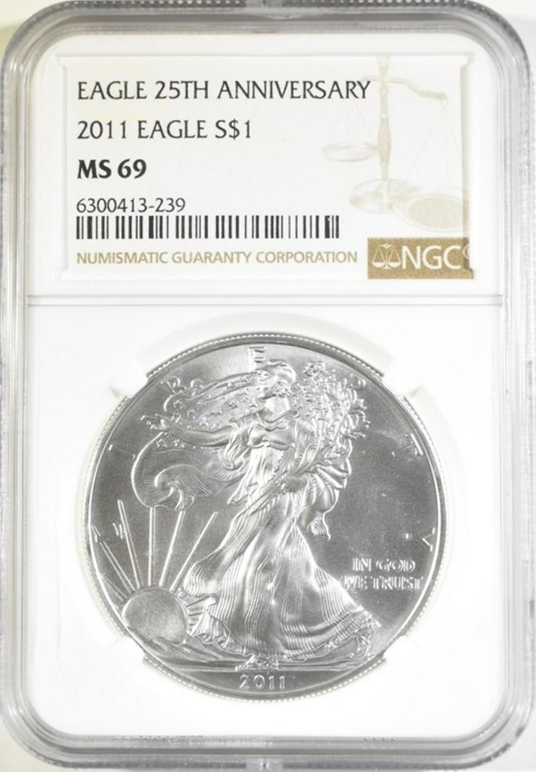 2011 AMERICAN SILVER EAGLE NGC MS-69 (1 of 4)