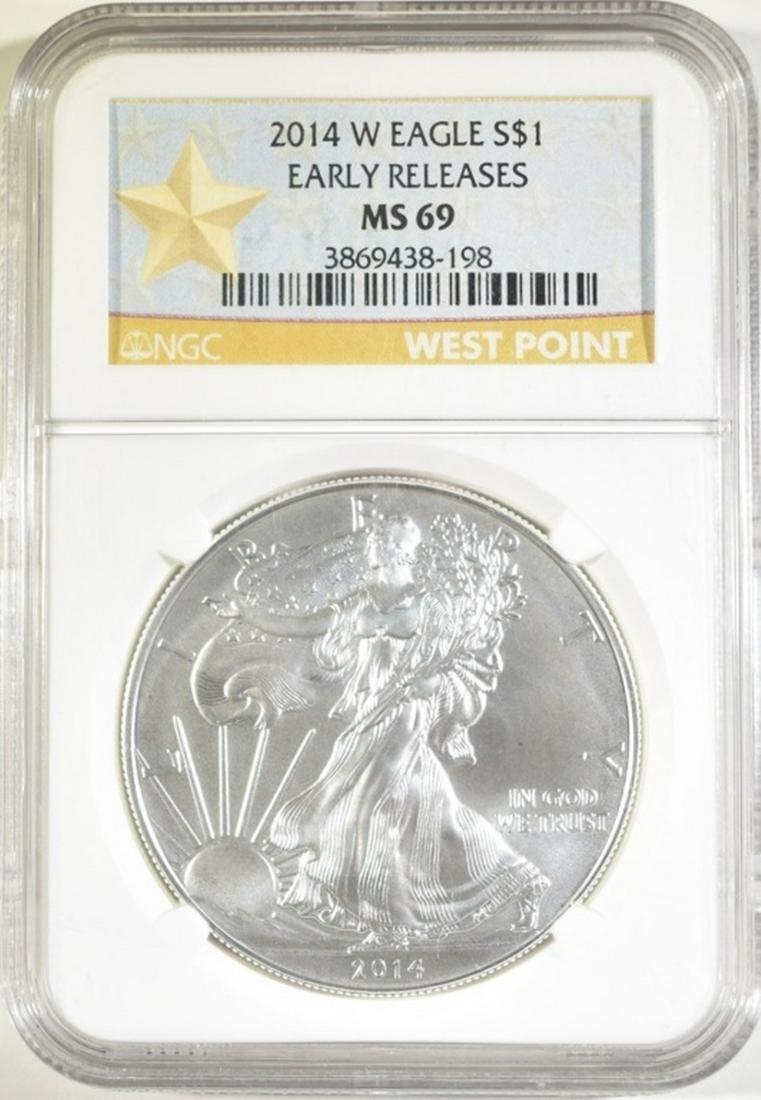 2014 W  AMERICAN SILVER EAGLE ER NGC MS 69 (1 of 4)
