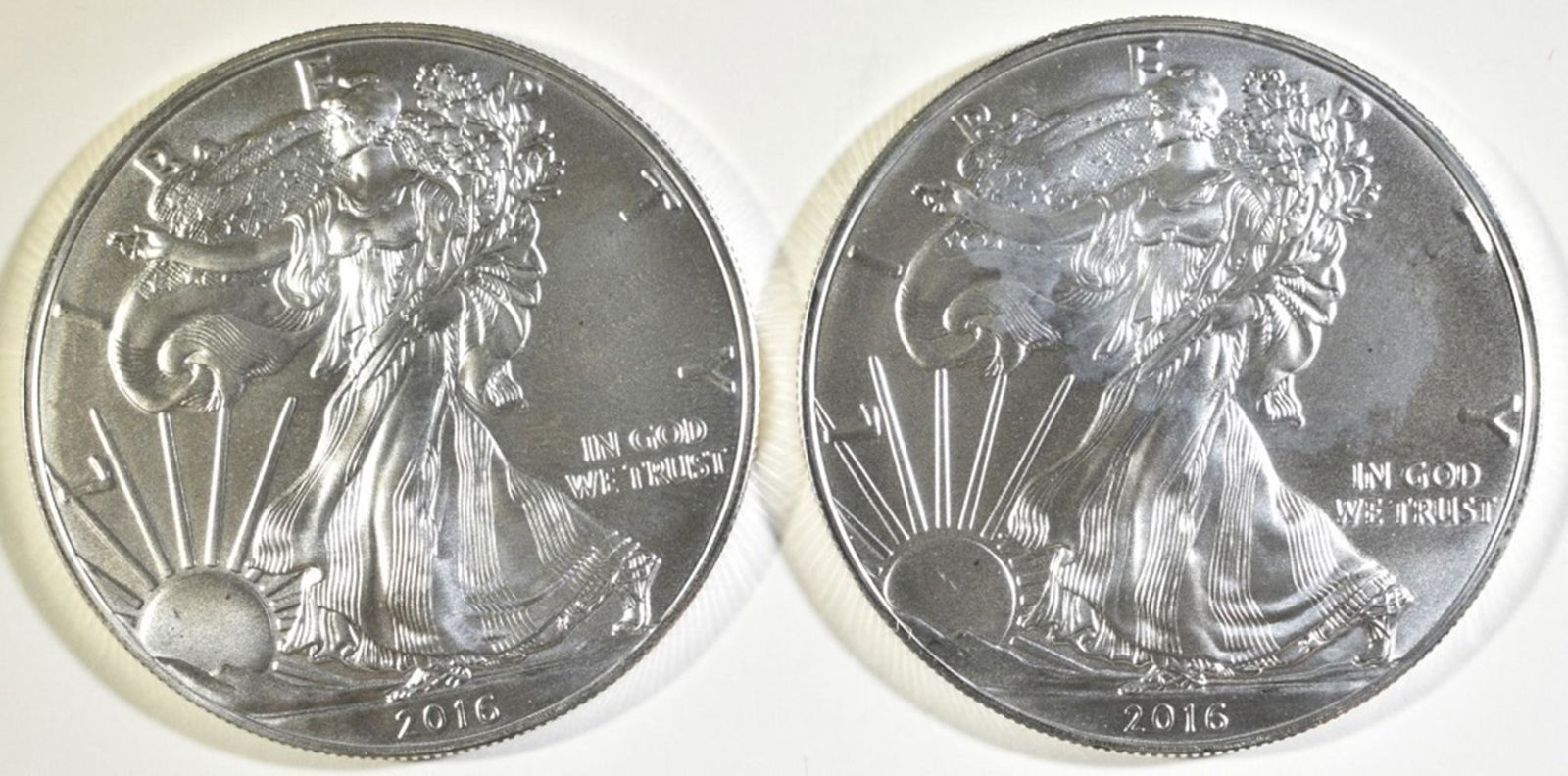 (2)  2016 AMERICAN SILVER EAGLES BU (1 of 2)