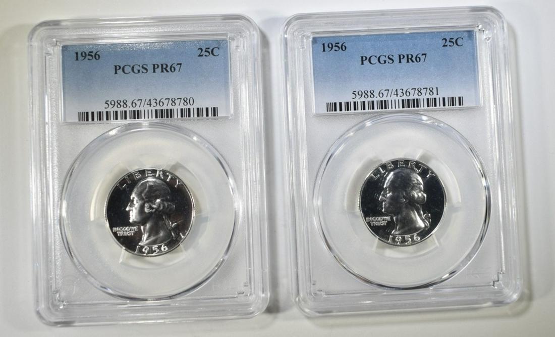 2 1956 WASHINGTON QUARTERS PCGS PR 67 (1 of 2)