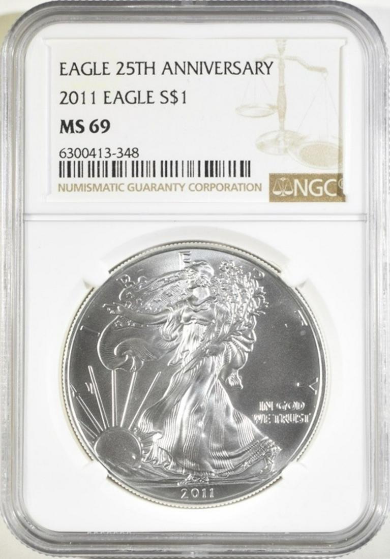 2011 AMERICAN SILVER EAGLE NGC MS-69 (1 of 4)