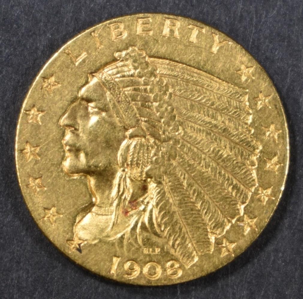1908 GOLD $2.5 INDIAN BU (1 of 2)