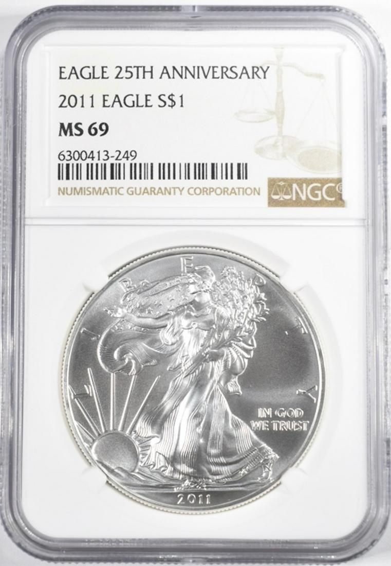 2011 AMERICAN SILVER EAGLE NGC MS-69 (1 of 4)