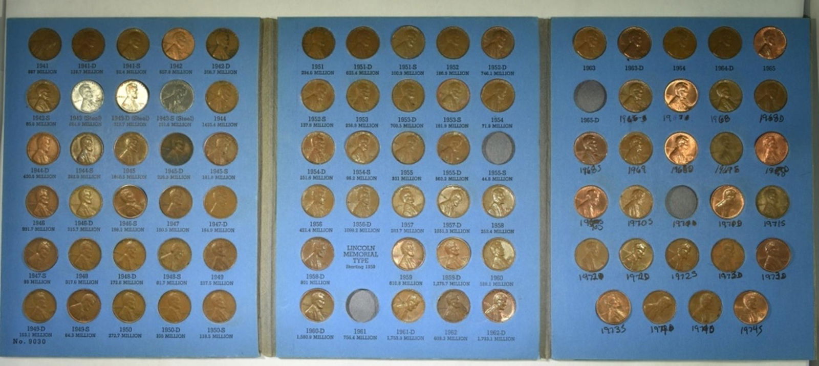 LINCOLN COLLECTION BOOK #2  W/ 80 COINS (1 of 2)