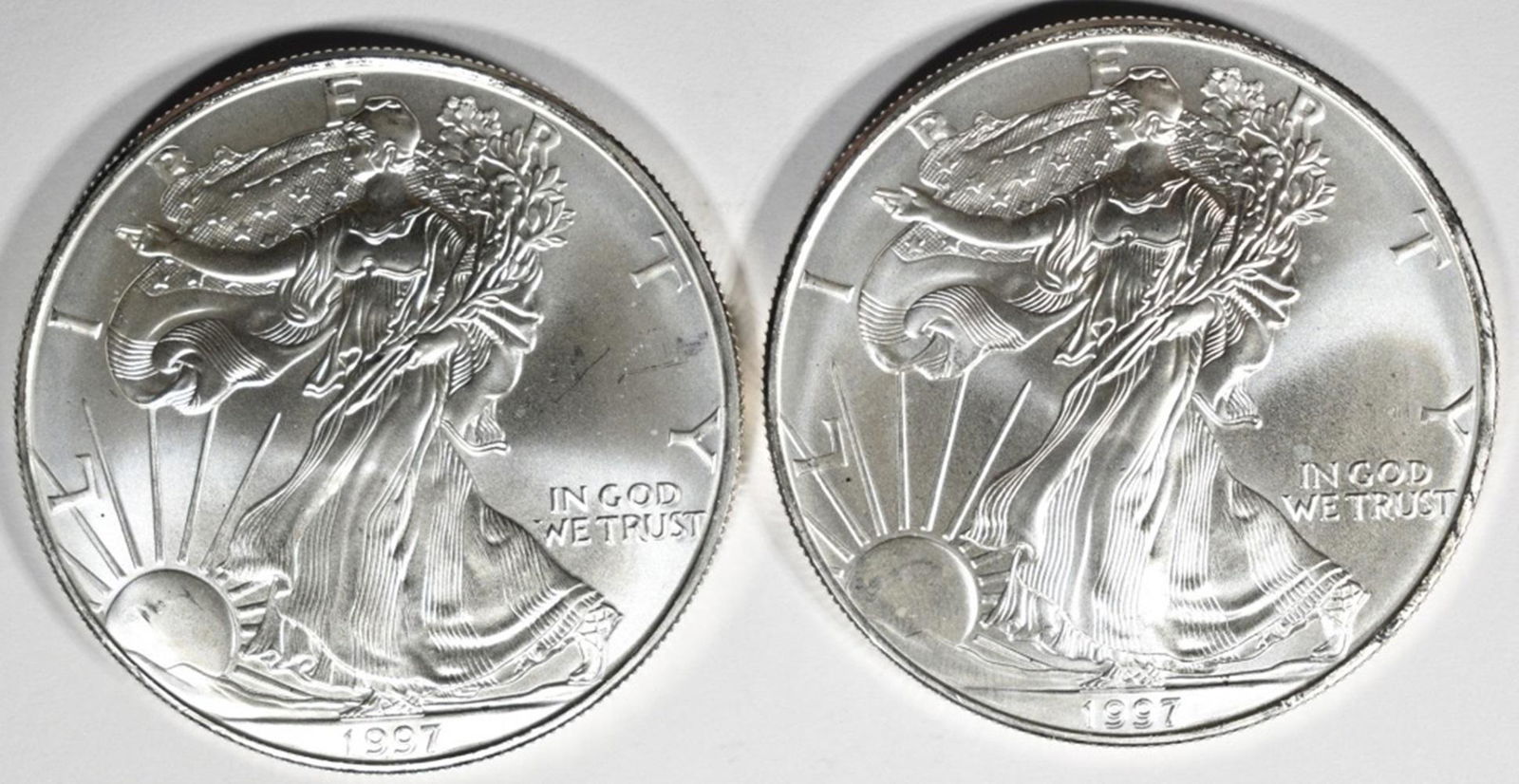 (2) 1997 AMERICAN SILVER EAGLES BU (1 of 2)