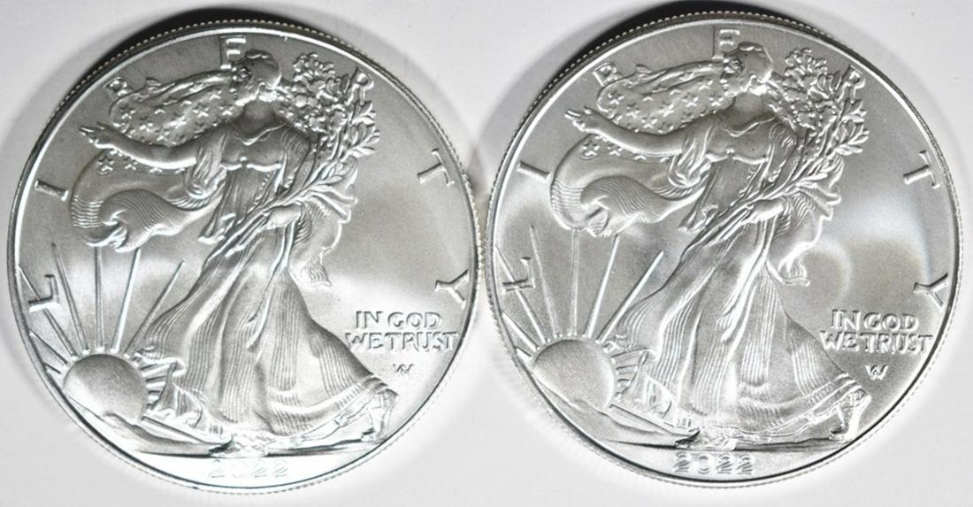 (2) 2022 AMERICAN SILVER EAGLES (1 of 2)