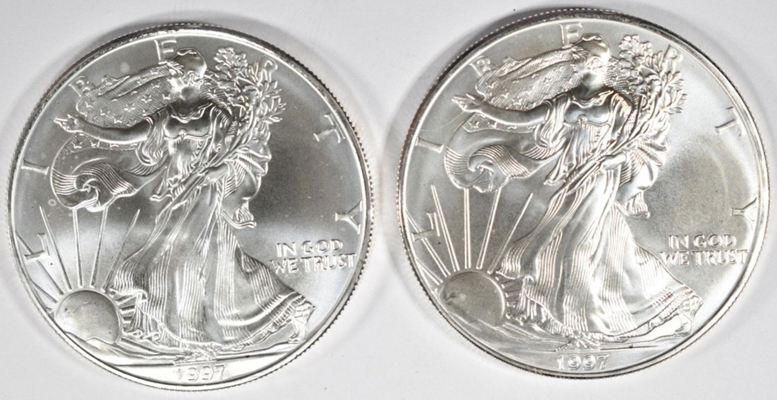 (2) 1997 AMERICAN SILVER EAGLES BU (1 of 2)