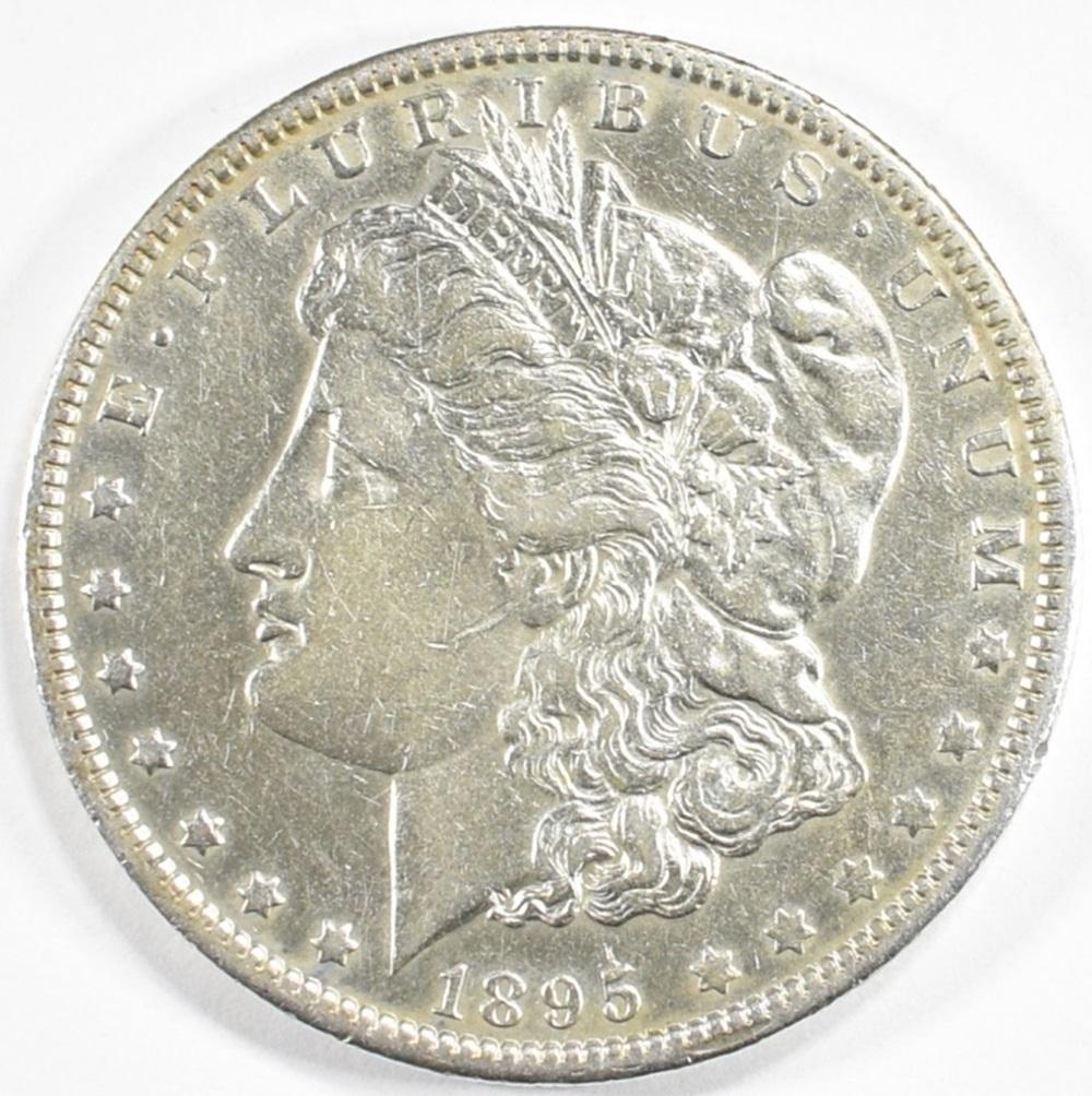 1895-O MORGAN DOLLAR AU: BID WITH SILVER CITY AUCTIONS ESTIMATE $1500 - $1700.