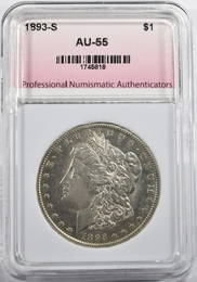 1893-S MORGAN DOLLAR PNA AU BU