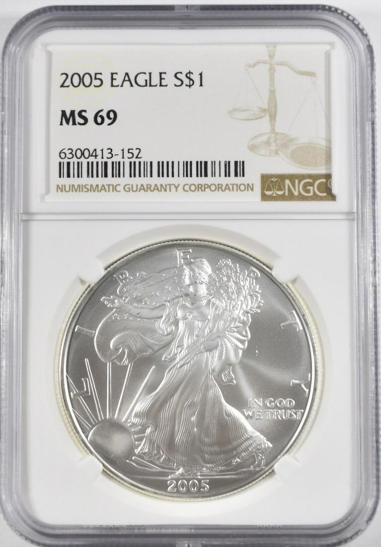 2005 AMERICAN SILVER EAGLE NGC MS-69 (1 of 4)