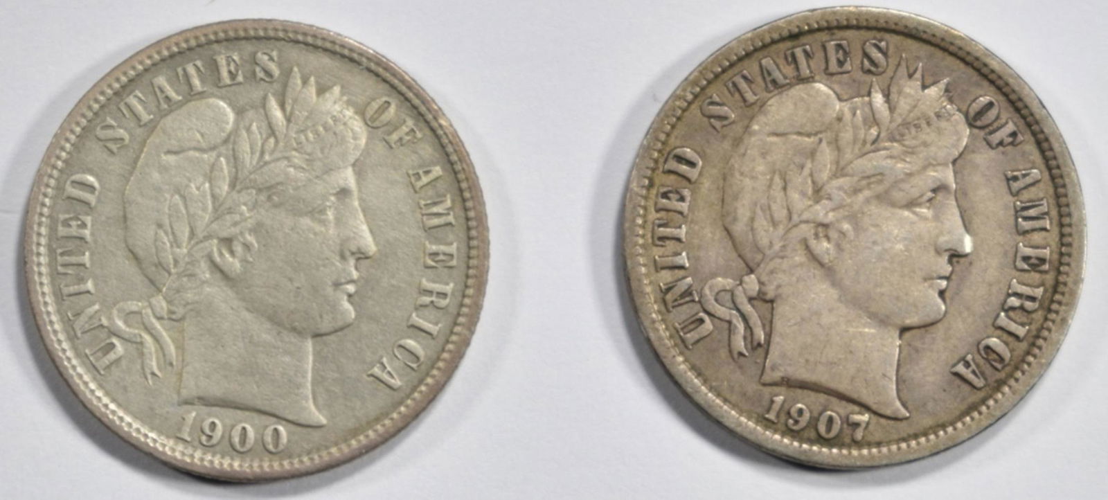 1900 & 1907 BARBER DIMES XF (1 of 2)
