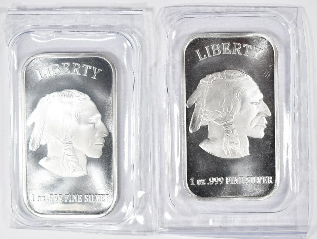 (2) 1 OZ BUFFALO .999 SILVER BARS (1 of 2)