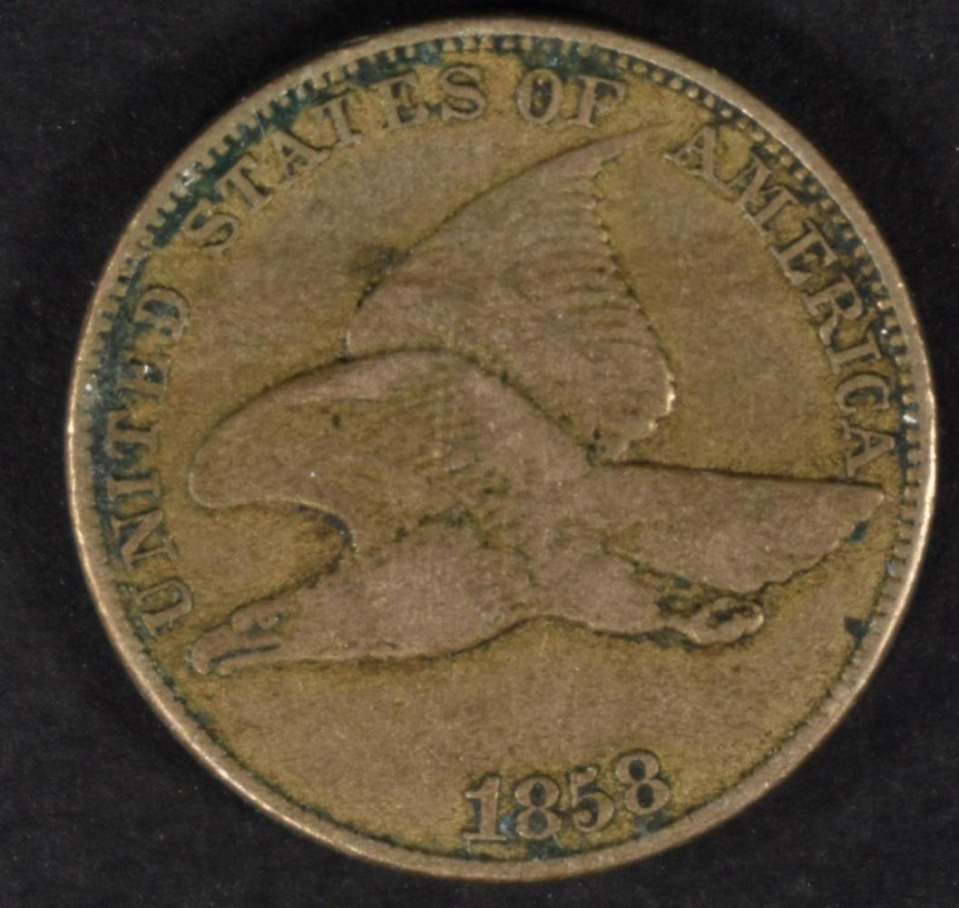 1858 FLYING EAGLE CENT VF (1 of 2)