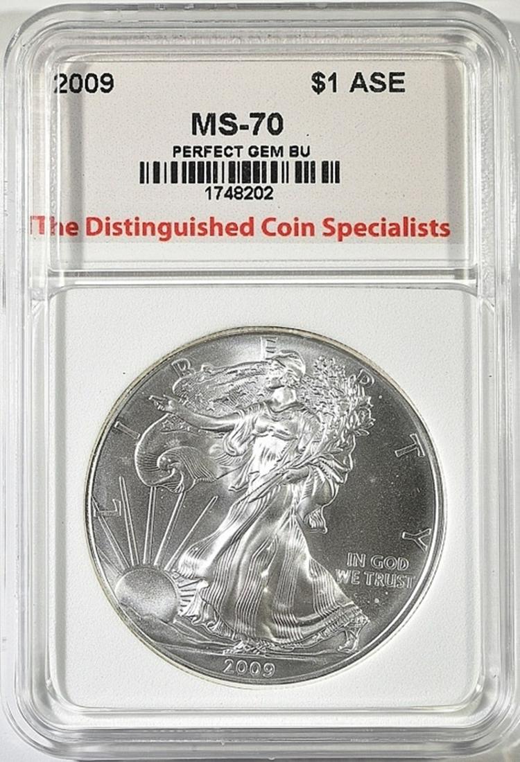 2009 AMERICAN SILVER EAGLE, TDCS PERFECT GEM BU (1 of 4)