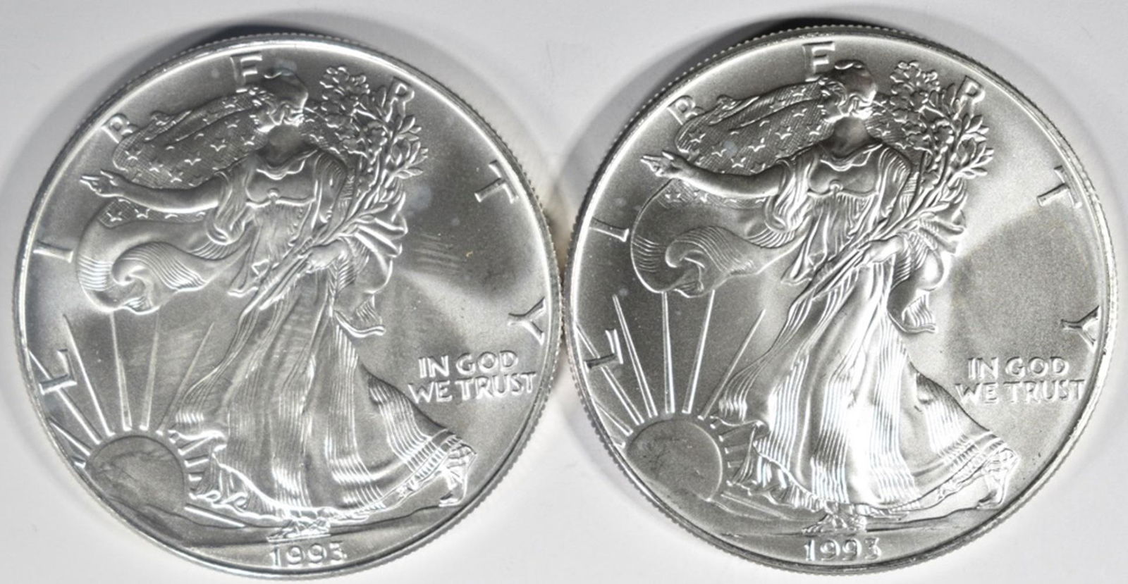 (2)  1993 AMERICAN SILVER EAGLES BU (1 of 2)