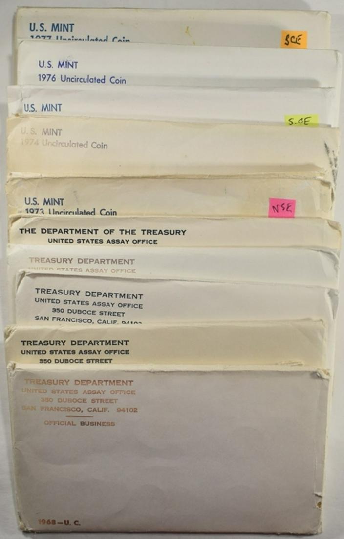 1968-77 U S MINT SETS: LEADERS IN ON-LINE AUCTIONS ESTIMATE $120 - $160.