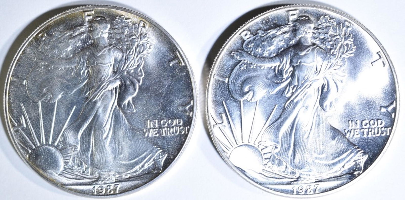 (2) 1987 AMERICAN SILVER EAGLES BU (1 of 2)