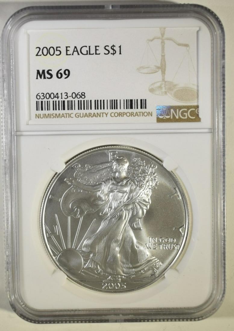 2005 AMERICAN SILVER EAGLE NGC MS-69 (1 of 4)