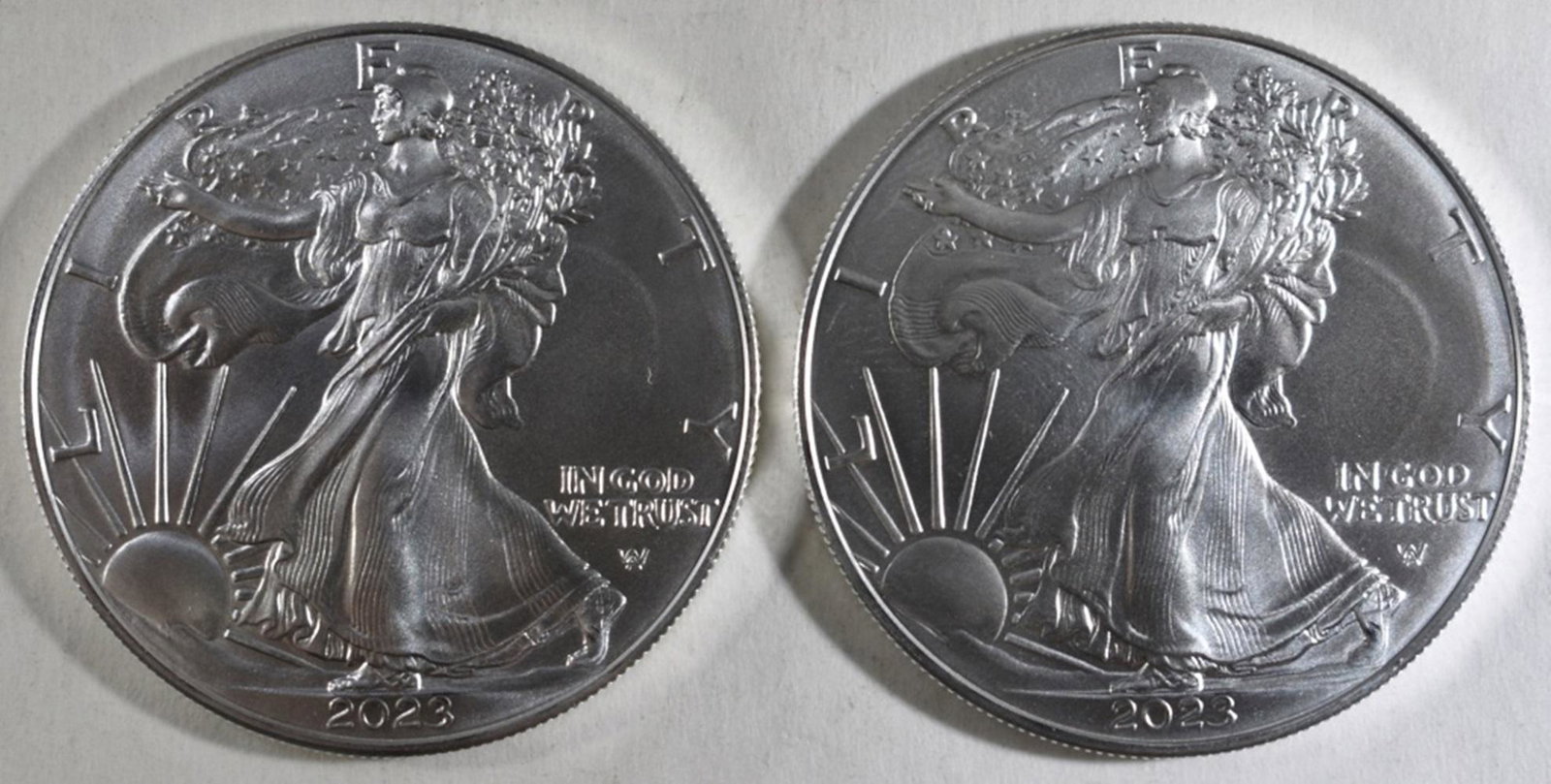 (2) 2023 AMERICAN SILVER EAGLES BU (1 of 2)
