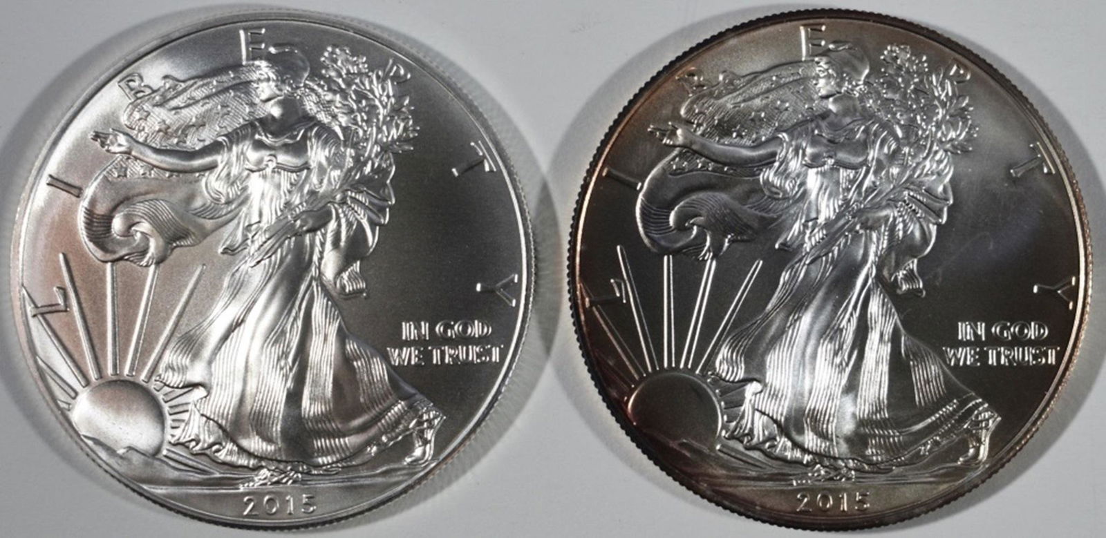 (2) 2015 AMERICAN SILVER EAGLES BU (1 of 2)