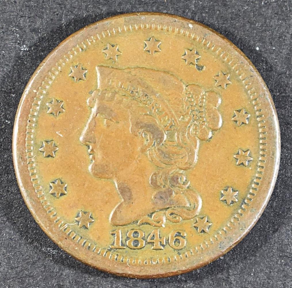 1846 LARGE CENT XF (1 of 2)